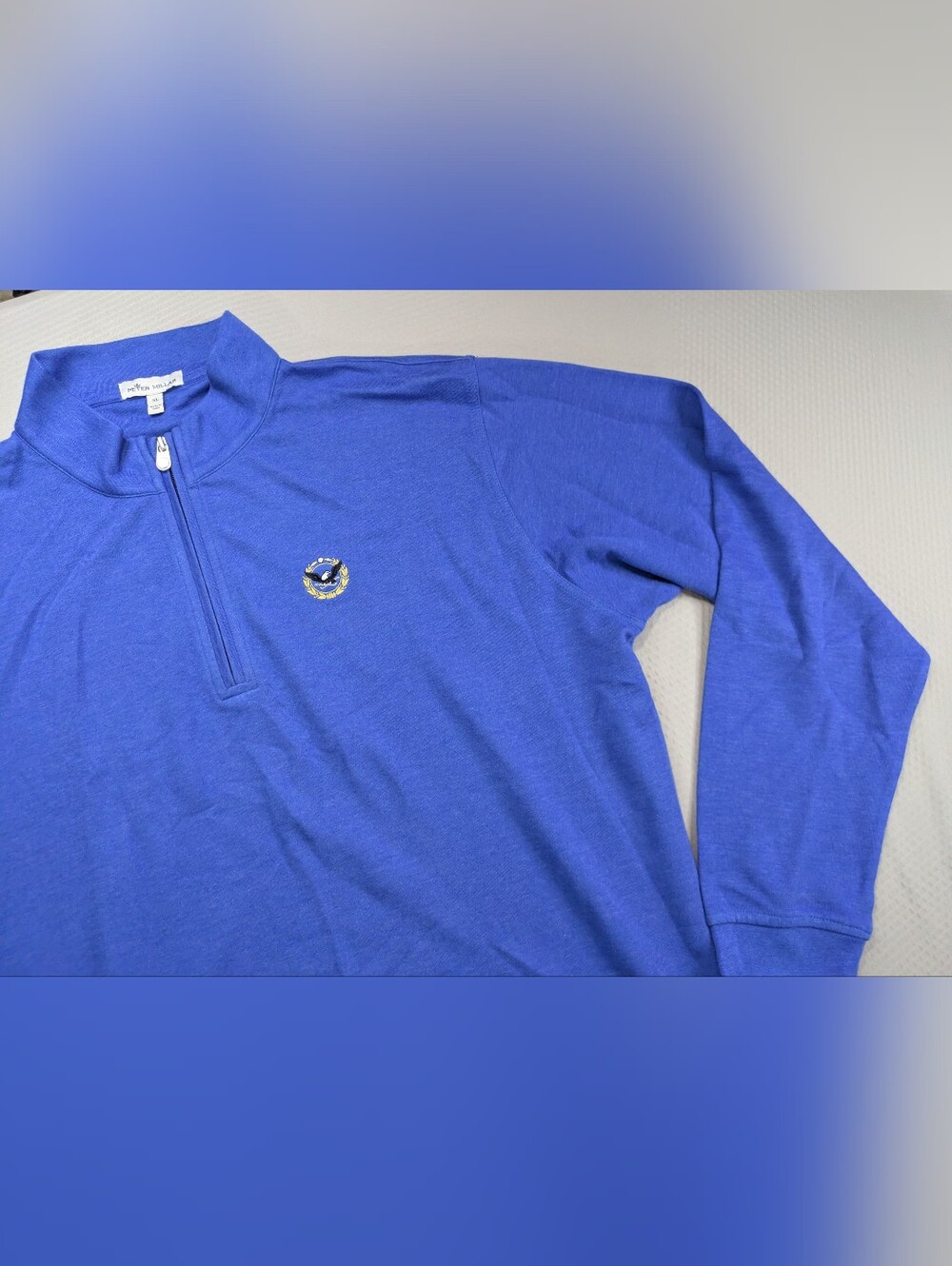 PETER MILLAR x Robert Trent Jones Size XL Perth 1/4 Zip Mens Pullover Blue Golf